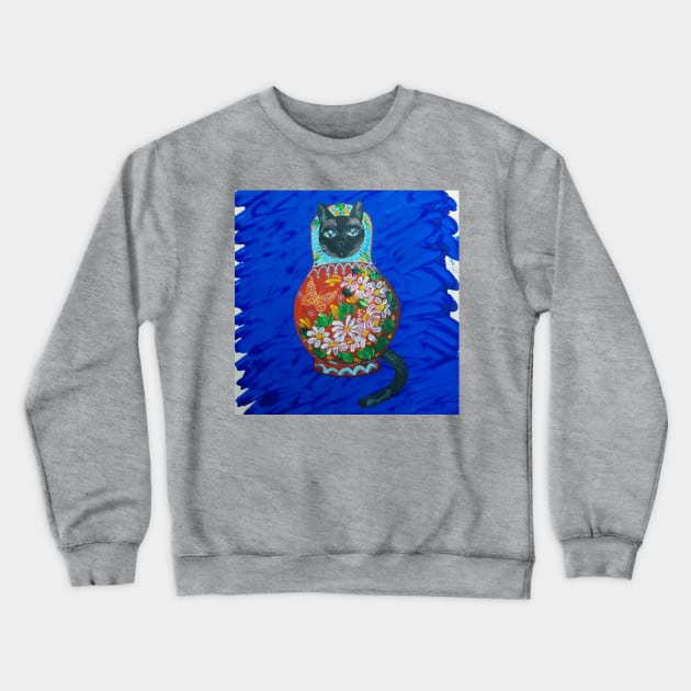 Matryoshka Cat Crewneck Sweatshirt by Novaart